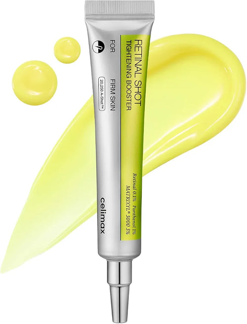 celimax The Vita A Retinal Shot Tightening Booster | 0.1% Retinal, 3% Matryxyl, High-Strength Retinoid for Anti-Aging, Pore Minimizer, Wrinkles & Fine Lines, Firmer Skin, 15ml, Korean Skin Care Gift