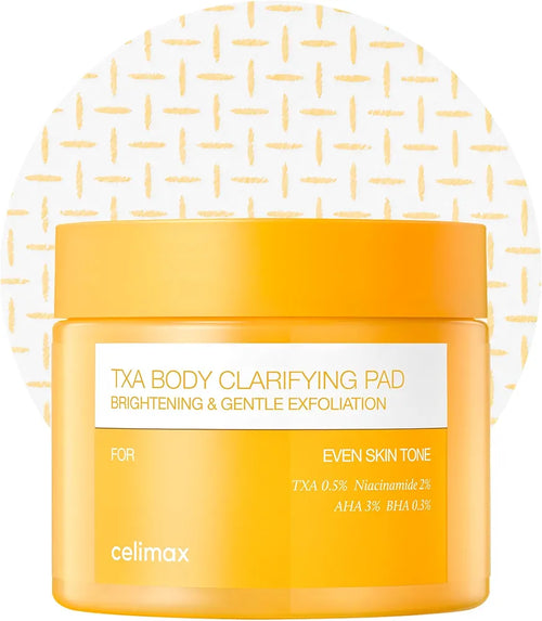 celimax TXA Body Clarifying Pad | 3% Glycolic Acid, Body Odor Pad For Dark Underarms Treatment, Knee & Elbow, Strawberry Skin Care, Gentle Exfoliating & Hydrating Body Scrub 