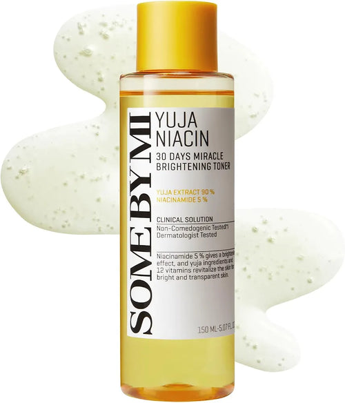 SOME BY MI Yuja Niacin 30 Days Miracle Brightening Toner – 5.07oz, 150ml – Korean 5% Niacinamide Toner for Dull-Looking Skin – Dark Spot Remover for Face with 12 Types of Vitamins – Korean Skin Care