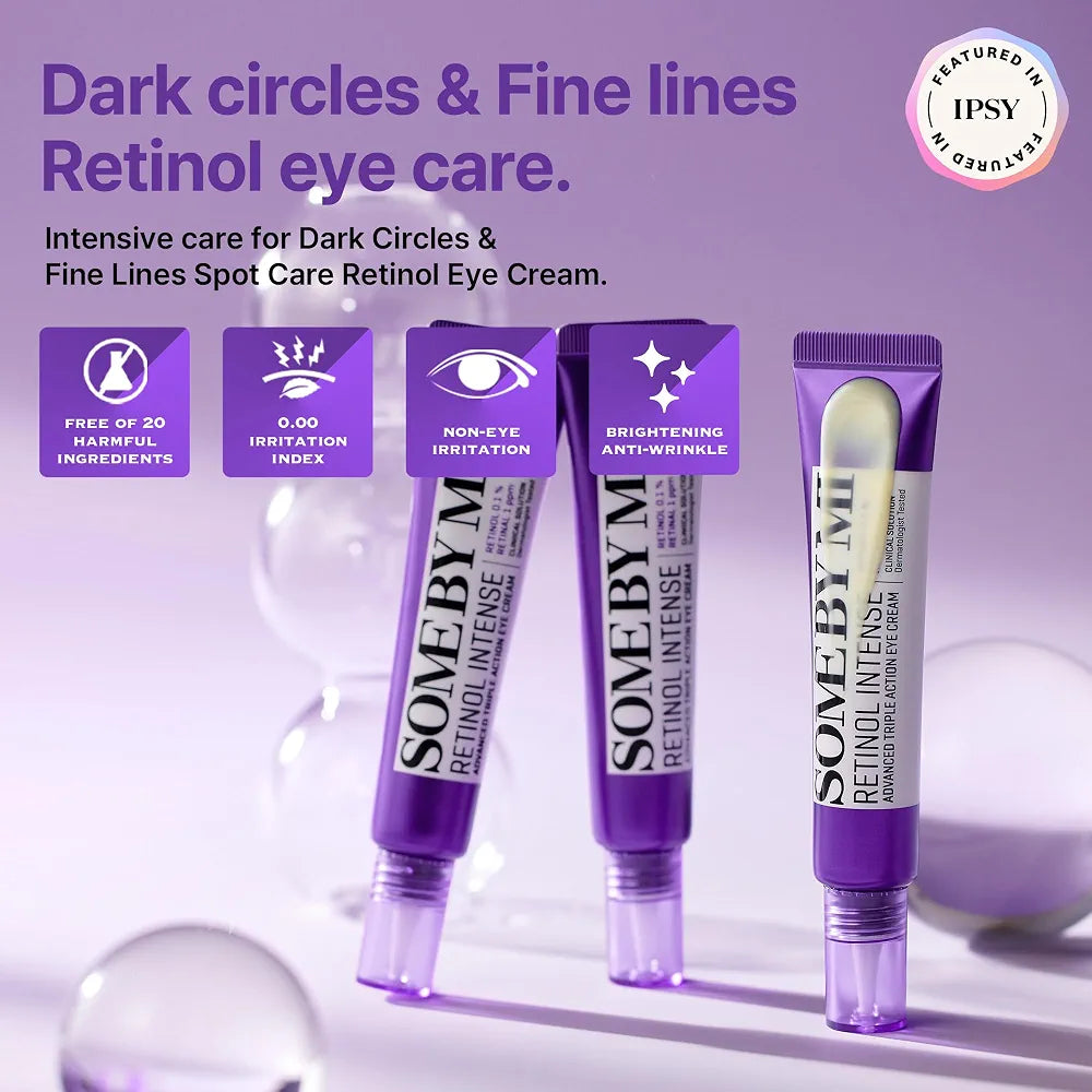 SOME BY MI Retinol Intense Advanced Triple Action Eye Cream – 1.01Oz, 30ml – Korean Retinol Under Eye Cream Anti Aging for Fine Lines – Brightens Dark Circles & Smooths Skin Texture – Korean Skin Care